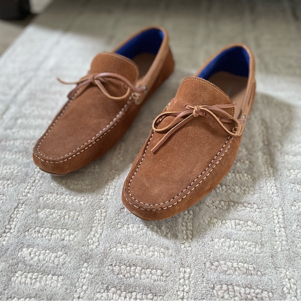 New Donald Pliner Driving Loafers Brown Genuine Suede 10M